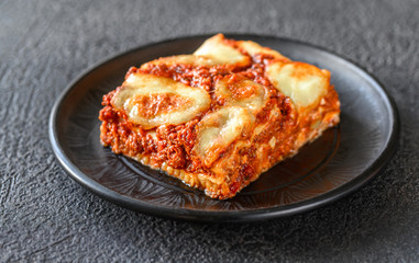 Dish of lasagne