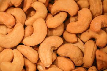 Closeup on pecan and cashew