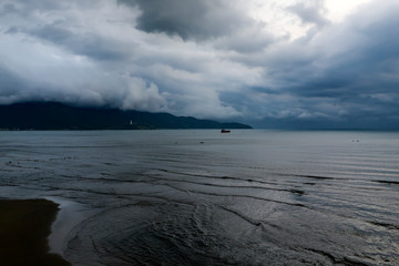 Aerial photo of Da Nang Beach in Vietnam, a popular tourist destination with historical importance due to it being a theatre of fighting during the Vietnam war