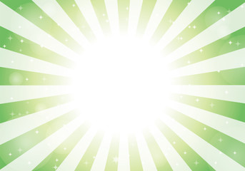 緑色　放射状背景　光　キラキラ