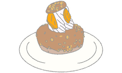 食べ物　スイーツ　シュークリームのイラスト