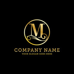 luxury Letter M logo vector, M gold logo design, business and finance logo brand