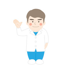 白衣男性キャラクター案内