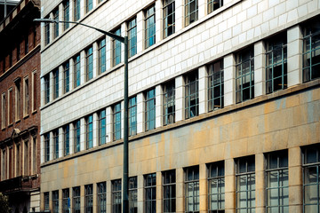 Fototapeta premium Commercial building close up; Wellington Office Building.