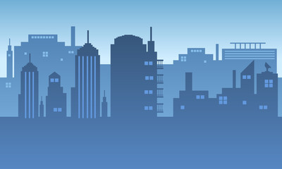 Obraz premium Illustration of a city with a dawn atmosphere