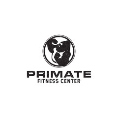 primate fitness center logo designs It is good for your company, corporate, gym, body building, cross fit