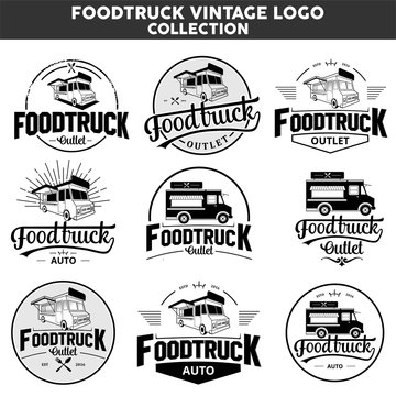Foodtruck vintage logo collection