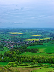 Fototapeta na wymiar Aerial view of Vezelay town and village in Avallon of Yonne department in Bourgogne Franche Comte region, France