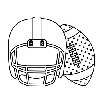 ball and american football helmet isolated icon