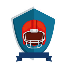 Fototapeta na wymiar american football helmet in shield isolated icon
