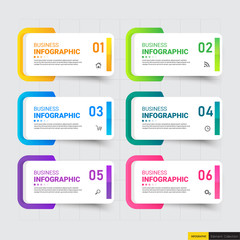 Infographics design template, Business concept with 6 steps.