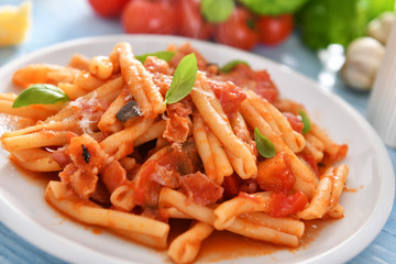 Italian style pasta with tomato sauce