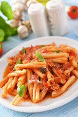 Italian style pasta with tomato sauce
