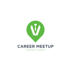 Colar, tie and map pin marker career job meetup logo app icon vector template