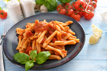 Italian style pasta with tomato sauce