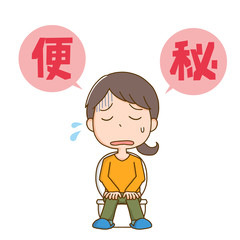 便秘で苦しむ女性