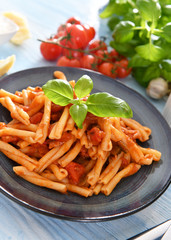 Italian style pasta with tomato sauce