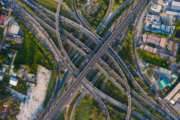 Road traffic in city at thailand .