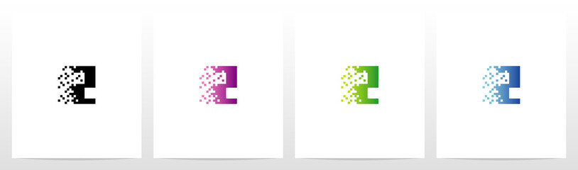 Pixel Eroded On Letter Logo Design Z