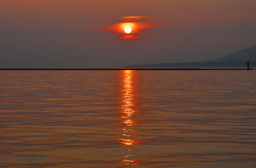 Obraz premium 夕暮れ 海 素材