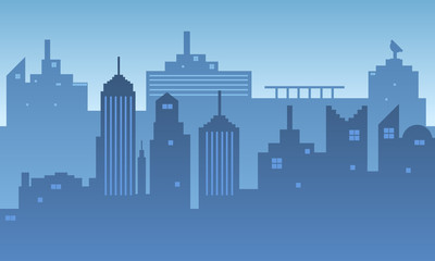 Obraz premium The background of the city with blue sky