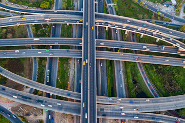 Road traffic in city at thailand .