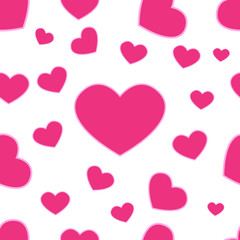 Vector Seamless geometric pattern with hearts. Velentines day illustration perfect for wallpaper, web page background,textile, greeting cards and wedding invitations