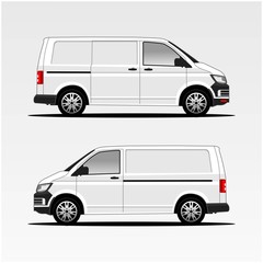 White cargo minivan illustration vector