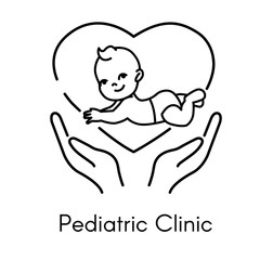 Newborn on Hand. Pediatric clinic. Isolated