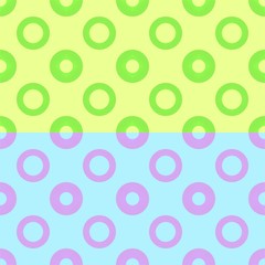 Two seamless bright colored polka dot and striped cirkel patterns useful for textile, fabric, wrapping paper, wallpaper, fashion. Original design, vector eps 10