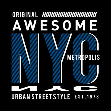 typography design new york city t-shirt graphic vector