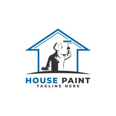 House Painting Logo Vector Icon Illustration