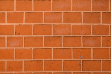  Brick wall, old red stone blocks texture. Background.