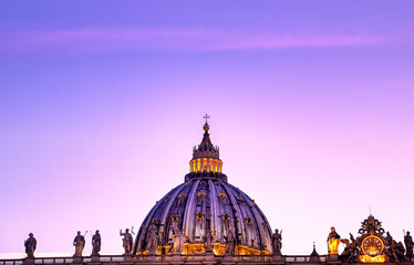 Vatican City - June 1, 2019 - St. Peter's Basilica in St. Peter's Square in Vatican City.