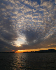 sunset over the sea