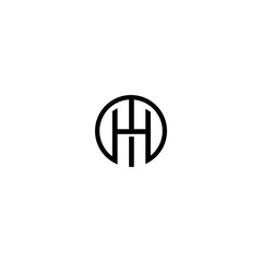 H HT icon logo design concept