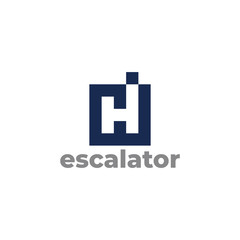 Obraz premium letter h hotel escalator symbol geometric square logo vector