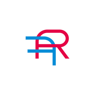 letter rf linked colorful design symbol logo vector