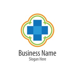 Obraz premium Medical cross logo vector icon