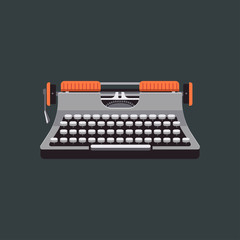 Vintage mechanic typewriter vector illustration