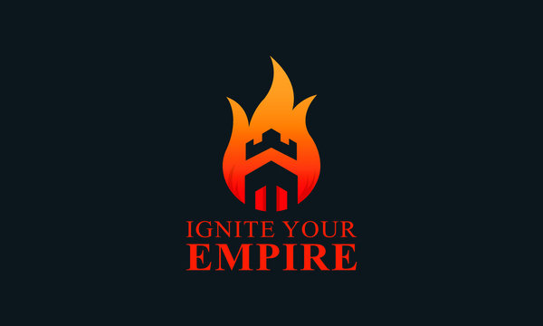 Modern abstract colorful Ignite empire logo. This logo icon incorporate with fire flame and empire in the creative way.