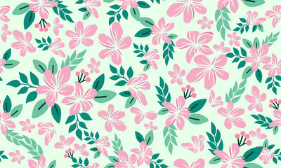 Floral pattern decoration background for Valentine card, with leaf and flower elegant design.