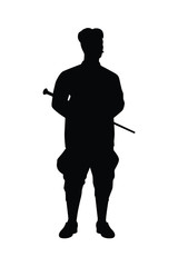 Naklejka premium Siam old man in tradition uniform silhouette vector