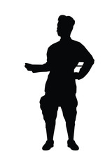 Siam old man in tradition uniform silhouette vector