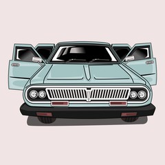 Obraz na płótnie Canvas vector illustration saloon car classic retro