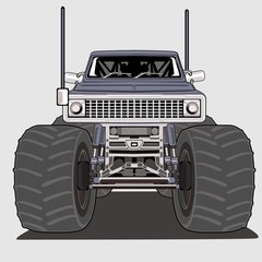 Cartoon vector illustration monster truck big foot © inferno_studio3