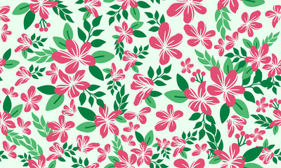 Fototapeta na wymiar Antique flower pattern background for valentine, with leaf and floral seamless design.