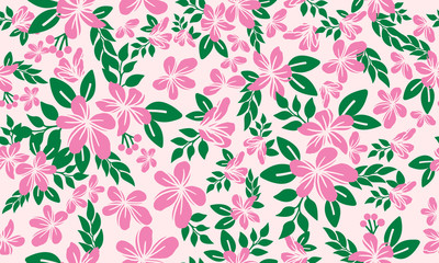 Antique flower pattern background for valentine, with leaf and floral seamless design.