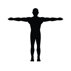 Standing man body silhouette vector