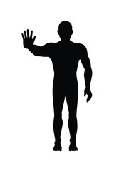 Standing man body silhouette vector